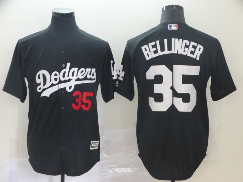 Men Los Angeles Dodgers #35 Bellinger black game MLB Jersey